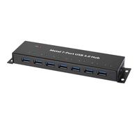 Renkforce Hub USB RF-3955359 7 ports USB-A USB 3.0 5 Gbit/s boîtier métallique montage mural noir