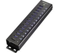Hub USB 3.0 Renkforce RF-3897144 13 ports + 1 boîtier en aluminium, pour montage mural, avec port de charge rapide