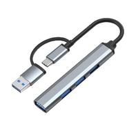 Hub USB 3.0 Tipo C 4 em 1 para 3.0x1 + 2.0x3 Leve - Transferência de Dados 5Gbps , PC,