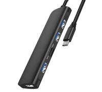 Hub USB 3.0 Tipo C 6 em 1 para USB-C 4K CompatíVel com Leitor de CartãO SD/TF Divisor Dados