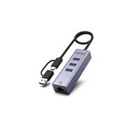Hub usb 3.0 type c 3 ports usb-a + rj45 gigabit (adaptateur usb-c vers usb-a inclus)