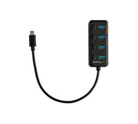 Hub USB 3.0 Type-C - StarTech - 4 Ports - Interrupteurs Marche/Arrêt - Support UASP - Noir