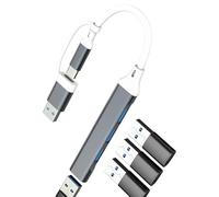 Hub USB 3.0 USB C OTG vers Memory Stick Répartiteur Câble Répartiteur Port Station d'accueil Compatible avec Samsung pour iPhone 17 16 15 Pro Max pour Apple pour iPad MacBook Extension Ordinateur
