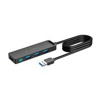Hub USB 3.0 - VENTION 4-Port 100cm Multi USB Data Hub Ultra Fin avec Power pour MacBook Ordinateur Mac Mini/Pro, PC/Clés USB/Surface Pro/XPS/PS5/PS4/Disques Durs Externes