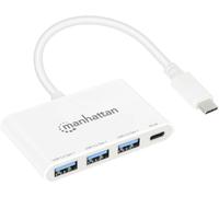 Hub USB 3.1 Gen 1 Manhattan 168434 avec fiche mâle USB-C blanc
