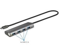 Hub USB 3.1 Gen 1 Renkforce 4 Ports boîtier en Aluminium Argent