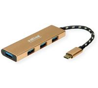 Hub USB 3.1 Gen 1 Roline 4 ports or (métallisé)