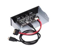 Hub USB 3.1 Gen 2 Interne 4 Ports Cablecc (2X Type-A + 2X Type-C) pour Baie 5,25 Pouces, Connexion à la Carte mère, connecteur Type-E