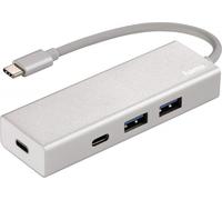 Hama Hub USB 3.1 Type-C, 4 ports (2x USB-A, 2x USB-C, transfert de données ultra-rapide 5 Gbit / s, pour PC / Mac / ordinateur portable / tablette avec connexion USB-C / Thunderbolt 3, aluminium )