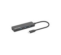 Manhattan Hub USB 4 ports – USB-C, USB 3.2 Gen 1 – Plug & Play – Noir