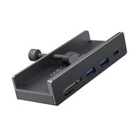 Hub USB 3.2, Extension à 6 Ports, avec connecteur d'alimentation, protocole 10Gbps, Vitesse de Transmission, Lecteur de Carte SD TF(MH5PCM-10-BK)