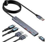 Hub USB 3.2 Gen 2 avec 2 Ports USB C,2 Ports USB A et Port de Chargement USB C,Hub USB 3.2 avec Câble de 120 CM,Compatible avec Ordinateur,Xbox et Mac,etc