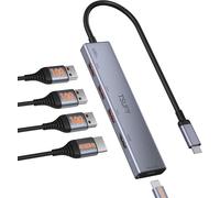 Hub USB 3.2 Gen 2, Data Hub USB 3.2 avec Câble de 120cm de Long, 4 Ports USB 3.2 Gen2 avec 1 Port Type-C pour Alimentation, Compatible avec PC, Macbook Pro, Macbook Air, iMac, Surface Pro 3,iPad