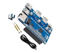 Hub USB 3.2 Gen1 1000 m Ethernet HAT carte d'extension pour RaspberryPi4 Compatible avec RaspberryPi Autres versions sans pilote