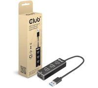 Hub USB 3.2 Gen1 - CLUB 3D - CSV-1430A - 3 Ports USB-A - Gigabit Ethernet - Charge 900 mA