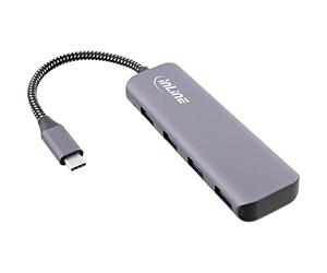 Hub USB 3.2 InLine - da USB-C a 4x USB A 10 Gbit/s - alloggiamento in metallo - grigio