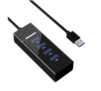 Hub USB 4 Ports 3 0 Vitesse de Transfert de données USB3 0 2 0 HUB 4 en 1 Extenseur de Port USB Répartiteur USB Compatible avec Les lecteurs Flash PC Portable HDD(A)