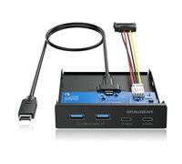 Hub USB 4 Ports - GRAUGEAR - Frontpanel - 10Gbit/s - USB-C & USB-A - Métal