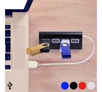 Hub USB 4 Ports - Multiplicateur USB Couleur - Argenté