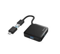 Hub USB, 4 ports, USB 3.2 Gen1, 5 Gbit/s, avec adaptateur USB-C