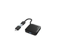 Hama Hub USB 4 ports USB 3.2 Gen1 5 Gbit/s avec adaptateur USB-C métal noir