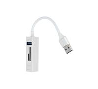 Hub USB 5 en 1 avec 3 Ports USB et Lecteur de Carte SD Micro-SD Argent