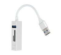 Hub USB 5 en 1 avec 3 Ports USB et Lecteur de Carte SD Micro-SD LinQ Argent