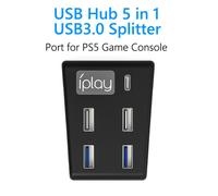 Hub USB 5 en 1 USB3.0 Séparateur Extenseur HUB USB 3.0 Séparateur Extenseur Adaptateur Type C pour PS5 Accessoires de Console de Jeu