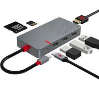 Hub USB, 7 en 1 Adaptateur USB C Multiport Station d'accueil, 4K HDMI, 100W PD Charge, 3Ports USB 3.0 Lecteur de Carte SD/TF