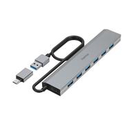 Hub USB, 7 ports, USB 3.2 Gen1, 5 Gbit/s, av. adpt. USB-C et blc sect.