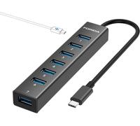 Hub Usb 8 Ports Usb-C Vers Usb, Répartiteur Usb Avec 7 Ports De Transfert De Données Usb 3.0 Et Entrée Pd 5 V/3 A Pour Adaptateur Usb En Alliage D'Aluminium Pour Ordinateur Portable Compatib[Z1714]