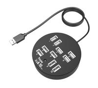 Hub USB à 10 Ports USB 2.0, Séparateur Multiport Noir