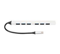 Hub USB à 7 Ports, répartiteur multiport USB 3.0 et USB 2.0, hub de données en Alliage d’Aluminium avec Transfert Haute Vitesse de 5 Gbps, Design Compact pour Ordinateur Portable e