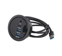 Hub USB à œillets avec deux ports pour ordinateurs de bureau et ordinateurs portables, solution efficace de connexion audio et de données