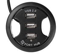 Hub USB à trois ports, forme ronde, USB 2.0 de bureau 3 ports, Plug and Play, pour trou de 3,14 po, vitesse 5 Gbit/s, longueur de câble de 1,5 m, pour ordinateur de bureau
