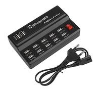 Hub USB ABS 12 Ports à Rapide 12 Ports, Station de Sécurisée à 12 Ports, pour la Maison (Prise UE)