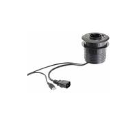 : Hub USB actif encastrable avec prise 230 V et 3 ports USB 2.0