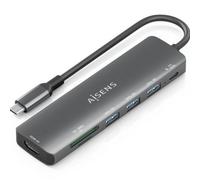 Hub USB Aisens 7 EN 1 Gris 100 W