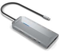 AISENS USB-C Dock 12 en 1, USB-C A 2 x HDMI, 1 x RJ45, 3 x USB-A, 2 x USB-C, 1 x USB-C PD, 1 x Audio, 1 x SD, 1 x Micro SD, Gris, 30 cm
