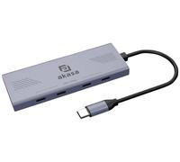Akasa AK-CBCA32-18BK Hub USB 4 ports USB-A USB 3.2 Gen2 10 GBit/s avec fiche mâle USB-C aluminium (anodisé) 10Gbps USB Type-C