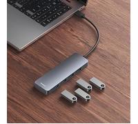 HUB USB - Baseus - UltraJoy Lite - 4 Ports USB-A 3.0 - Space Gris - 15 cm