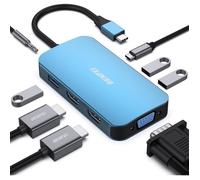Hub USB - BENFEI - 8 en 1 - 2 HDMI - 1 VGA - 3 Ports USB 3.0