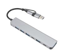 Hub USB C, 1 Adaptateur Multiport USB3.0 4 USB2.0 2 USB C, Station d'accueil USB C, Répartiteur USB en Alliage D'aluminium pour Ordinateur Portable, Tablette, Téléphone, PC