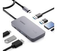 Hub USB C 10 en 1, Adaptateur USB 3.2 C Double Moniteur ver HDMI 4K, USB C 4K Vidéo+Données, 100W PD, 2*10Gbps USB C, 2*USB3.0 A, RJ45, Lecteur de SD/TF, Câble 50cm, Pour Windows, Linux, MacOS