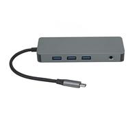 Hub USB C 10 en 1, Multiport Aluminium, Couleur Gris - Charge Rapide 100W, Sortie VGA Dual HD, Station de Docking USB pour et Ordinateur