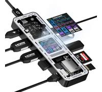 Hub Usb-C 10 En 1 Pro,Double Hdmi 2.1 Et 2.0 4K@60Hz,Pd 3.0 100W,Ethernet Rj45,2 Usb 3.2 10Gbps,2 Usb 2.0,Lecteur De Cartes Uhs-Ii Sd/Tf,Station D'Accueil Usb-C Pour Macbook Pro/Air