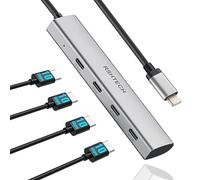 Hub USB C 10 Gbit/s RSHTECH 4 ports USB C vers USB-C 3.2 Gen 2, adaptateur multiport USB C portable pour ordinateur portable Thunderbolt/type C et plus encore, gris (RX04)