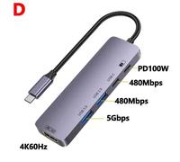 HUB USB C 10Gbps 4K 60Hz Type C vers HDMI,adaptateur séparateur USB PD 100W pour iPhone 15 Macbook Air Pro Samsung S23 24 Dex - Type D