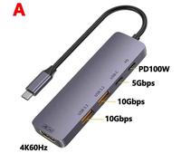 HUB USB C 10Gbps 4K 60Hz Type C vers HDMI,adaptateur séparateur USB PD 100W pour iPhone 15 Macbook Air Pro Samsung S23 24 Dex - Type A