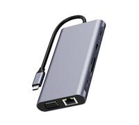 Hub USB C 11 en 1, Station avec HDMI 4K, VGA, 2 Ports USB 3.0, 2 Ports USB 2.0, 87W PD 3.0, Ethernet, micro